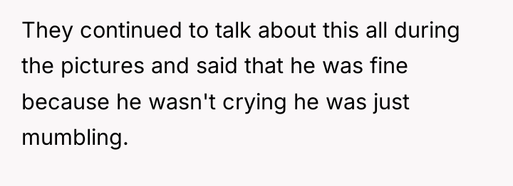 They continued to talk about this all during the pictures...