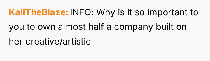 KaliTheBlaze INFO: Why is it so important to you to...