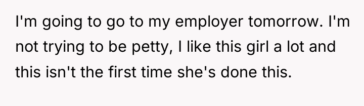 I'm going to go to my employer tomorrow. I'm not...