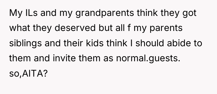 My ILs and my grandparents think they got what they...