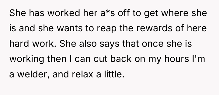 She has worked her a*s off to get where she...