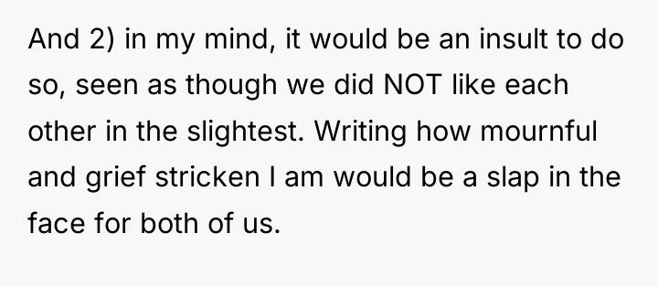 And 2) in my mind, it would be an insult...