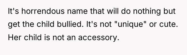 It's horrendous name that will do nothing but get the...