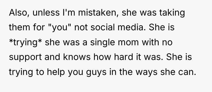 Also, unless I'm mistaken, she was taking them for "you"...