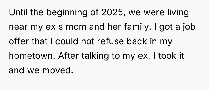 Until the beginning of 2025, we were living near my...