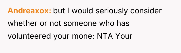 Andreaxox but I would seriously consider whether or not someone...