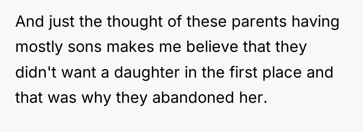 And just the thought of these parents having mostly sons...