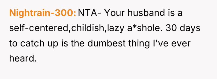 Nightrain-300 NTA- Your husband is a self-centered,childish,lazy a*shole. 30 days...
