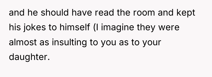 and he should have read the room and kept his...