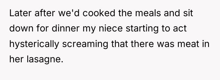 Later after we'd cooked the meals and sit down for...