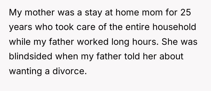 My mother was a stay at home mom for 25...