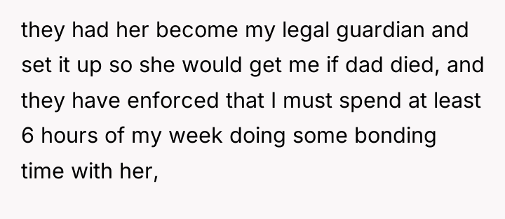 they had her become my legal guardian and set it...