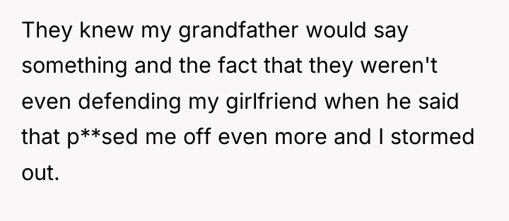 They knew my grandfather would say something and the fact...