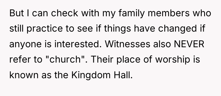 But I can check with my family members who still...