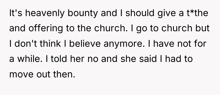 It's heavenly bounty and I should give a t*the and...