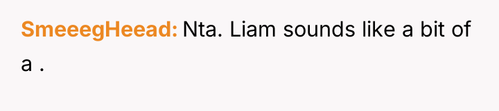 SmeeegHeead Nta. Liam sounds like a bit of a .