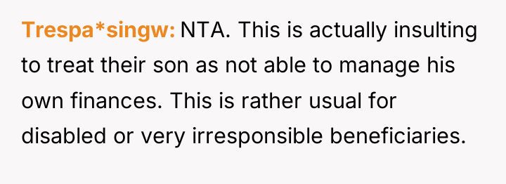 Trespa*singw NTA. This is actually insulting to treat their son...