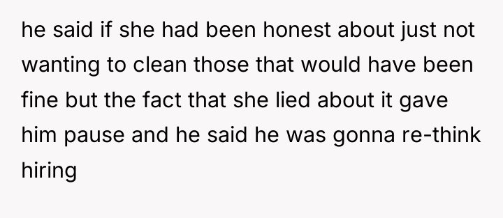 he said if she had been honest about just not...