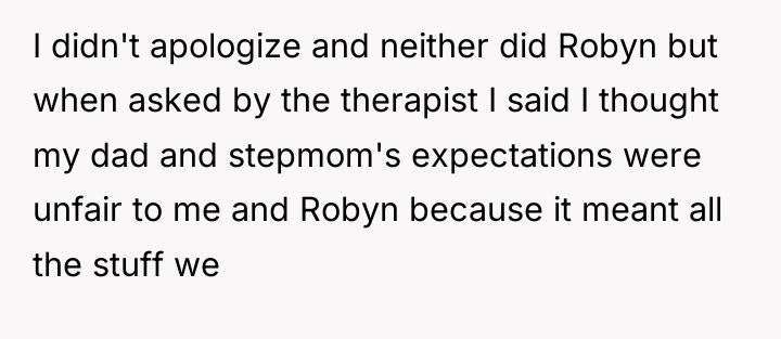 I didn't apologize and neither did Robyn but when asked...