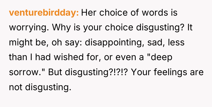 venturebirdday Her choice of words is worrying. Why is your...
