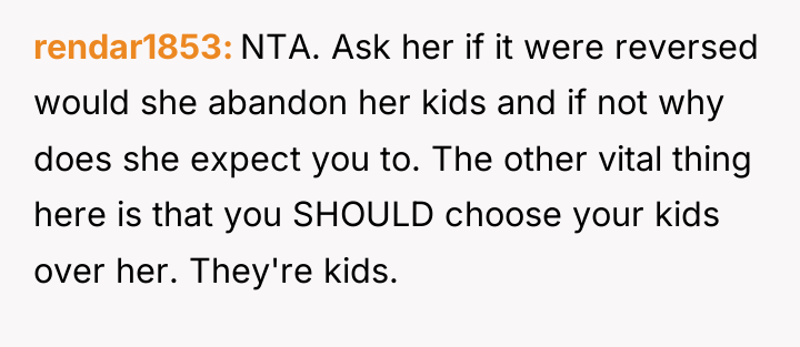 rendar1853 NTA. Ask her if it were reversed would she...
