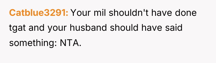Catblue3291 Your mil shouldn't have done tgat and your husband...