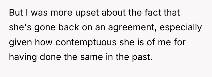 But I was more upset about the fact that she's...
