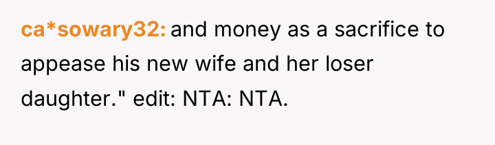 ca*sowary32 and money as a sacrifice to appease his new...