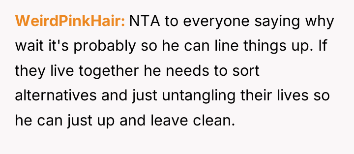WeirdPinkHair NTA to everyone saying why wait it's probably so...