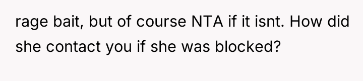 rage bait, but of course NTA if it isnt. How...