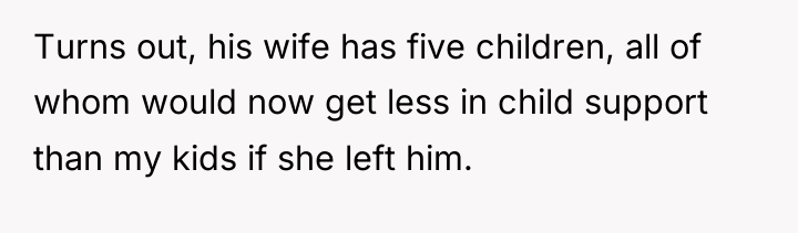 Turns out, his wife has five children, all of whom...
