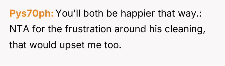 Pys70ph You'll both be happier that way.: NTA for the...