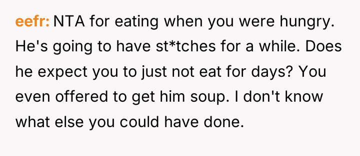 eefr NTA for eating when you were hungry. He's going...
