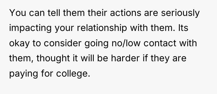 You can tell them their actions are seriously impacting your...
