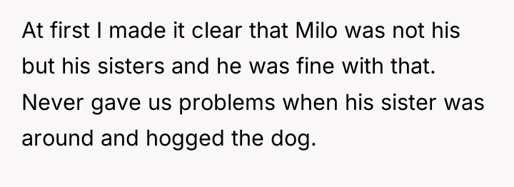 At first I made it clear that Milo was not...