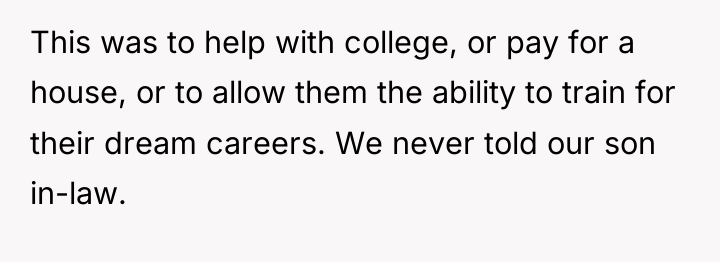 This was to help with college, or pay for a...