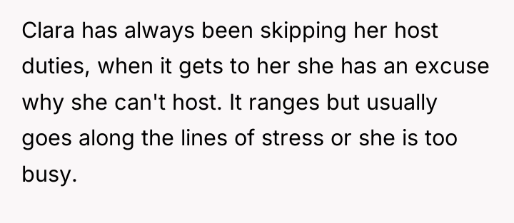 Clara has always been skipping her host duties, when it...