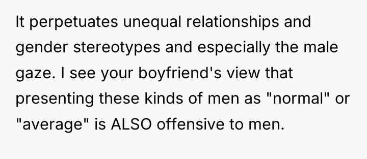 It perpetuates unequal relationships and gender stereotypes and especially the...