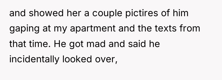 and showed her a couple pictires of him gaping at...