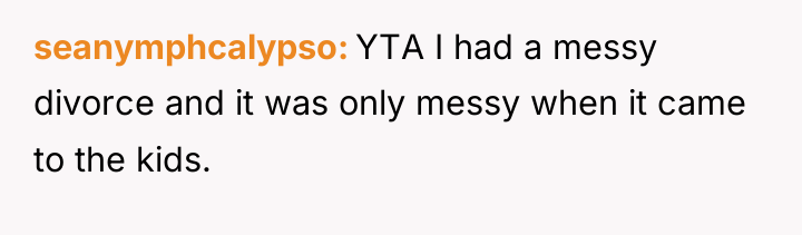 seanymphcalypso YTA I had a messy divorce and it was...