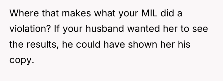 Where that makes what your MIL did a violation? If...