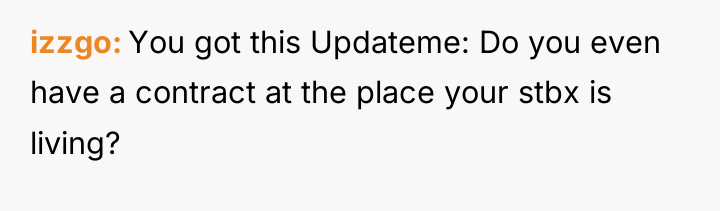 izzgo You got this Updateme: Do you even have a...