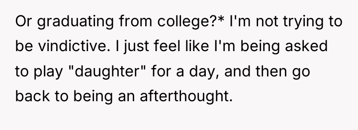 Or graduating from college?* I'm not trying to be vindictive....