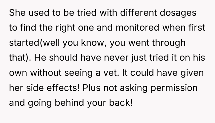 She used to be tried with different dosages to find...