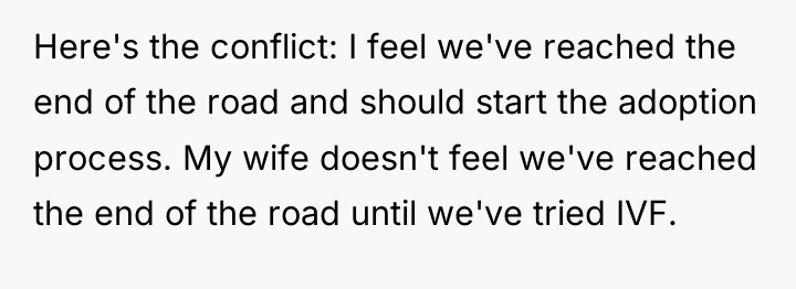 Here's the conflict: I feel we've reached the end of...