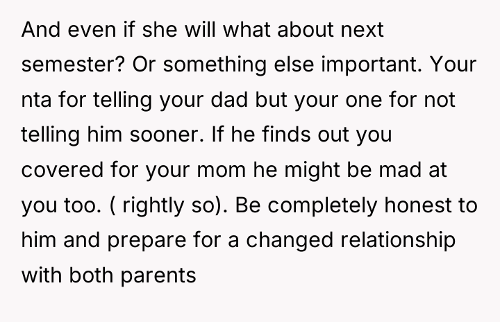 And even if she will what about next semester? Or...
