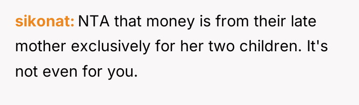 sikonat NTA that money is from their late mother exclusively...
