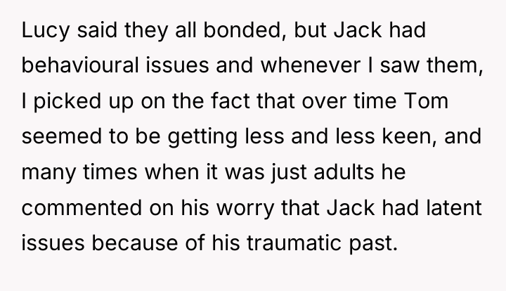 Lucy said they all bonded, but Jack had behavioural issues...
