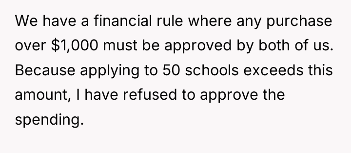 We have a financial rule where any purchase over $1,000...