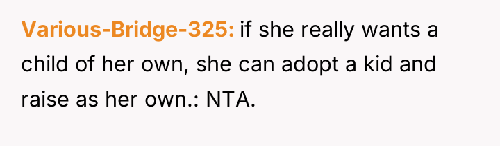 Various-Bridge-325 if she really wants a child of her own,...